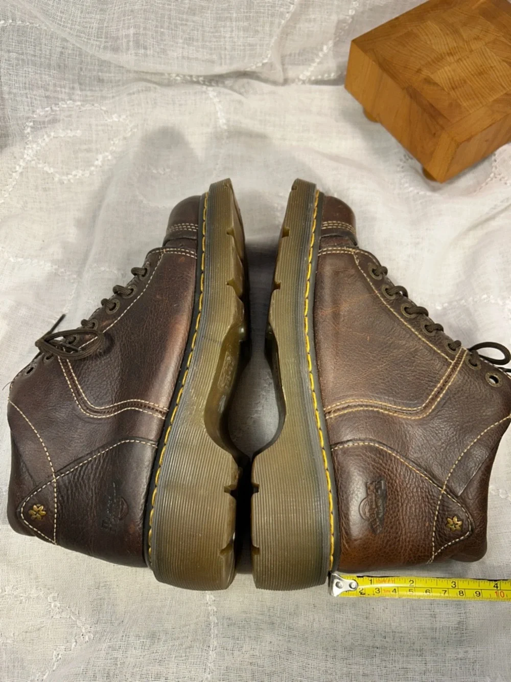 Dr Martens leather lace up ankle boots